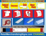 Shelf Channel Rail Information Cards,Clips & Shelftalkers
